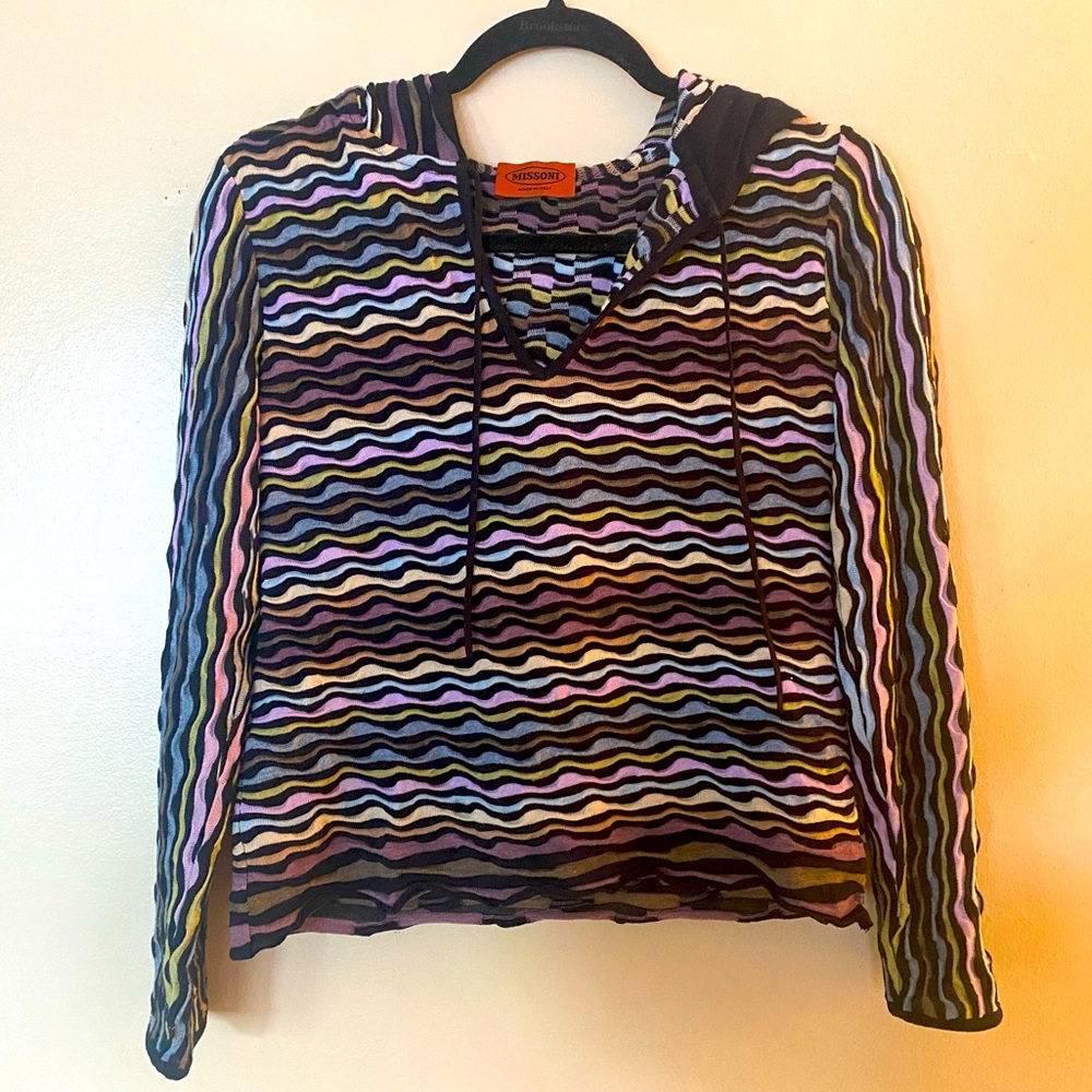 Missoni Wavy Striped Hooded Sweater